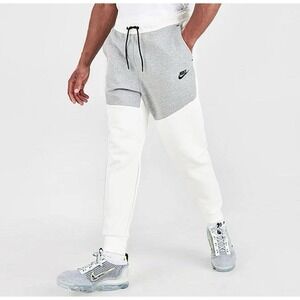 Men's Nike Sportswear Tech Joggers Two Toned White Gray Size M